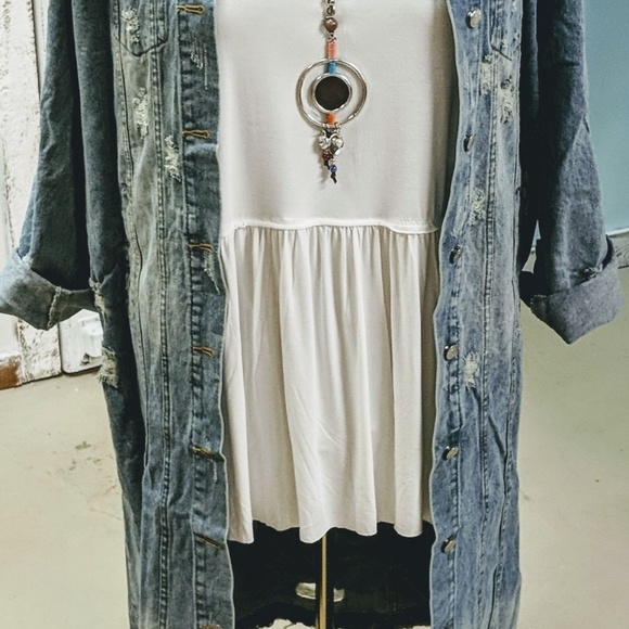 NWT plus size duster denim jacket - Picture 2 of 7